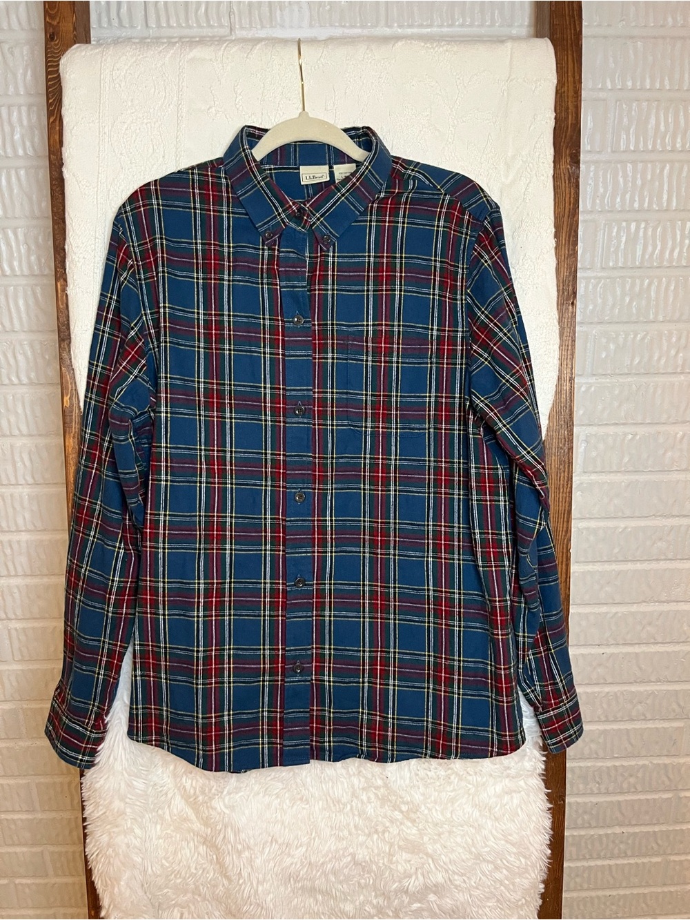 L.L.Bean Men's Large Scotch Plaid Flannel Shirt